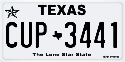 TX license plate CUP3441