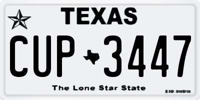 TX license plate CUP3447