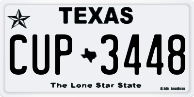 TX license plate CUP3448