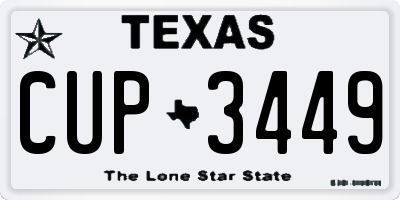 TX license plate CUP3449