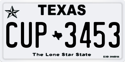 TX license plate CUP3453