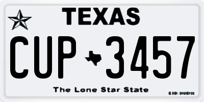 TX license plate CUP3457