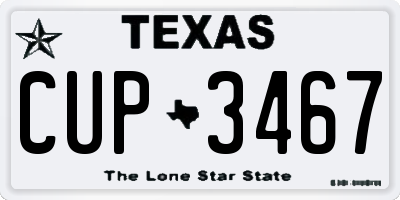 TX license plate CUP3467