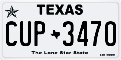 TX license plate CUP3470