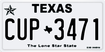 TX license plate CUP3471
