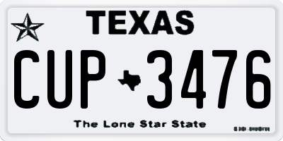 TX license plate CUP3476