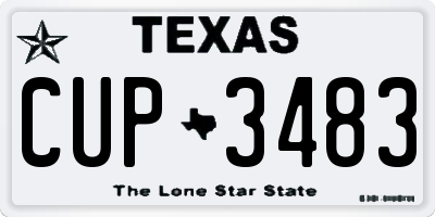 TX license plate CUP3483