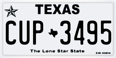 TX license plate CUP3495