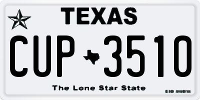 TX license plate CUP3510
