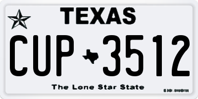 TX license plate CUP3512