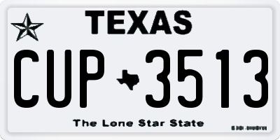 TX license plate CUP3513