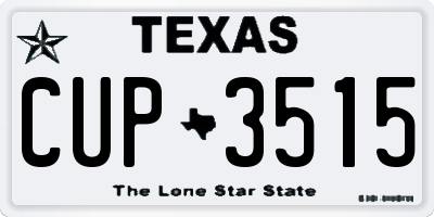 TX license plate CUP3515