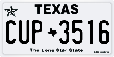 TX license plate CUP3516