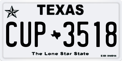 TX license plate CUP3518