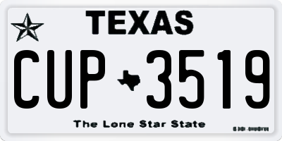 TX license plate CUP3519