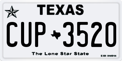 TX license plate CUP3520
