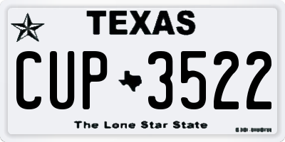 TX license plate CUP3522