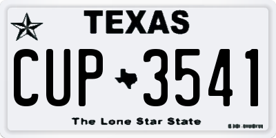 TX license plate CUP3541