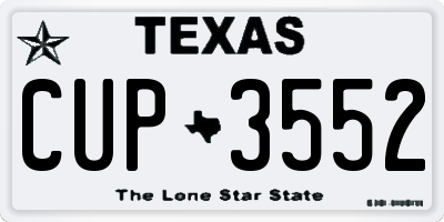 TX license plate CUP3552