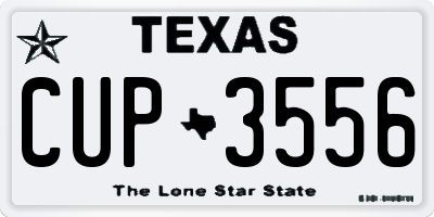 TX license plate CUP3556