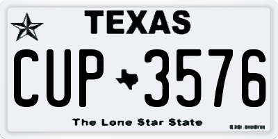 TX license plate CUP3576
