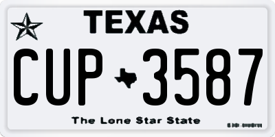 TX license plate CUP3587