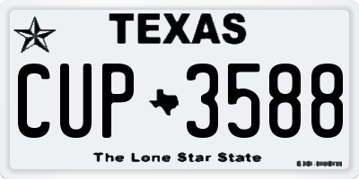 TX license plate CUP3588