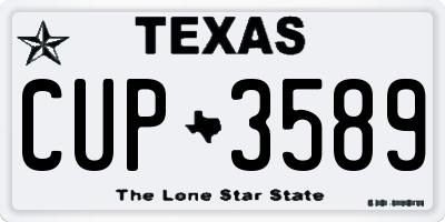 TX license plate CUP3589