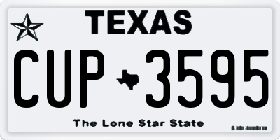 TX license plate CUP3595