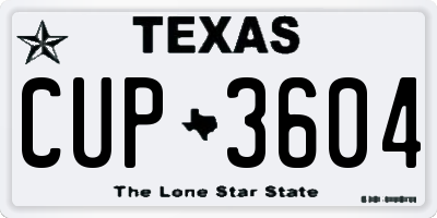 TX license plate CUP3604