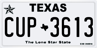TX license plate CUP3613