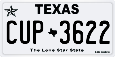 TX license plate CUP3622