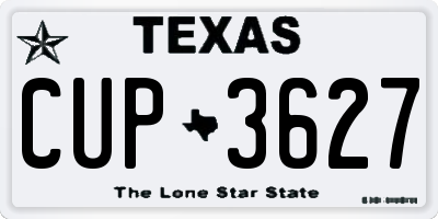 TX license plate CUP3627