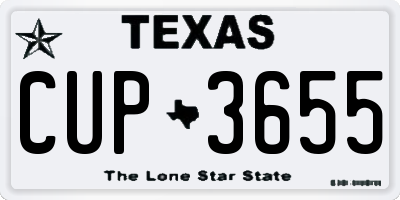 TX license plate CUP3655