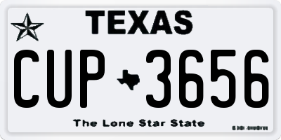 TX license plate CUP3656