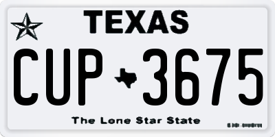 TX license plate CUP3675