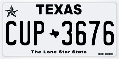 TX license plate CUP3676