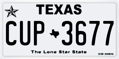 TX license plate CUP3677