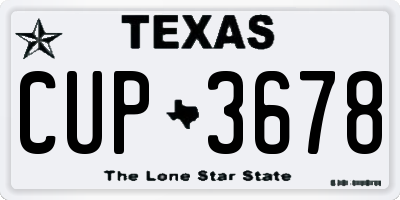 TX license plate CUP3678