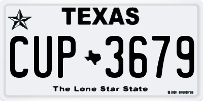 TX license plate CUP3679