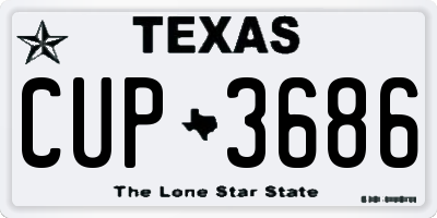 TX license plate CUP3686
