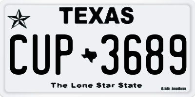 TX license plate CUP3689