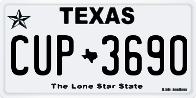 TX license plate CUP3690