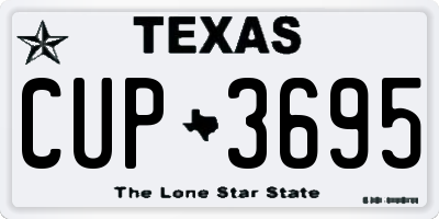 TX license plate CUP3695