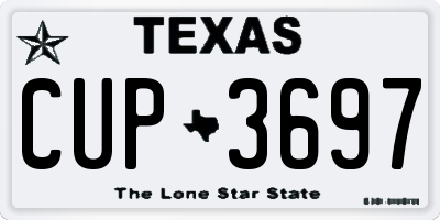 TX license plate CUP3697