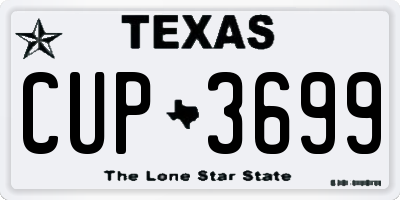 TX license plate CUP3699