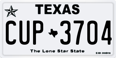 TX license plate CUP3704