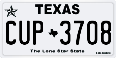 TX license plate CUP3708