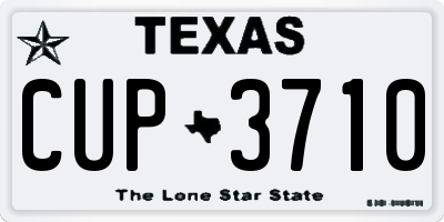 TX license plate CUP3710