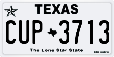 TX license plate CUP3713